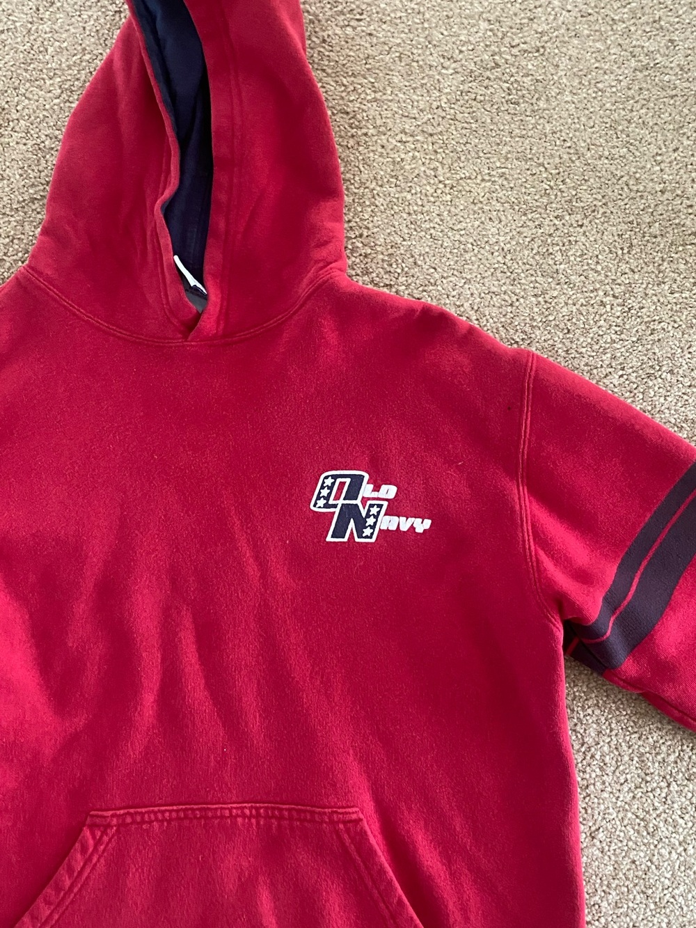 2000s Old Navy Kids / Women’s XS Red Hooded Pullover Sweatshirt